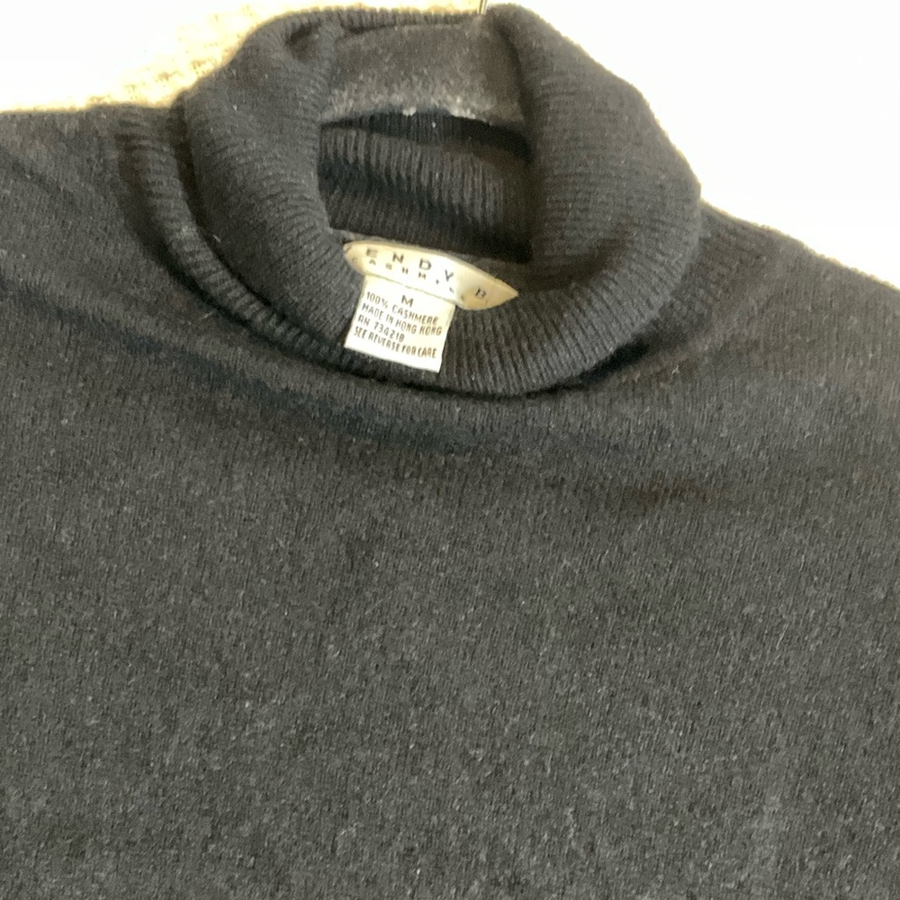 Cashmere  Black Turtleneck Sweater - Picture 2 of 2